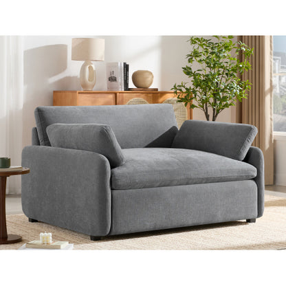 50*43 inch  Oversized Wide-Deep Chenille Single Accent Lounge Chair with Pillows