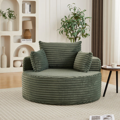 50"L Corduroy Sponge single sofa,No Assembly Required,Fluffy Modern Sleeper Chair for Living room, Bedroom, Lounge and Projection Room(Not a swivel chair.)