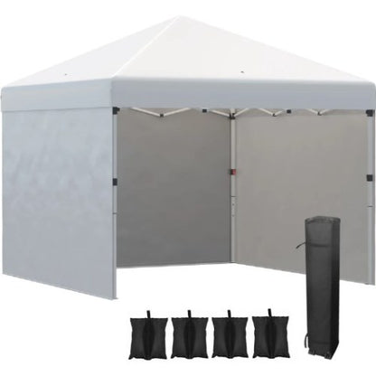 Height Adjustable Instant Party Tent Shelter Gazebo,Pop Up Canopy Tent with 3 Sidewalls, Leg Weight Bags and Carry Bag