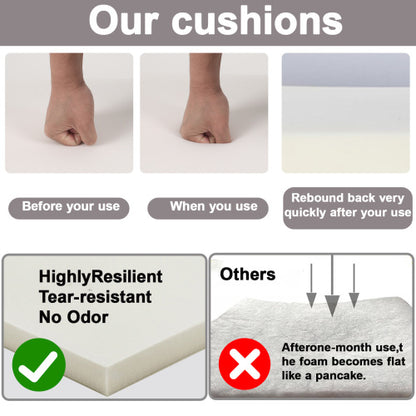 2PCS Set Outdoor Lounge Chair Cushion Replacement Patio Funiture Seat Cushion Chaise Lounge Cushion-grey