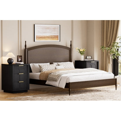 Black 3-Drawer 2-Pack Nightstands