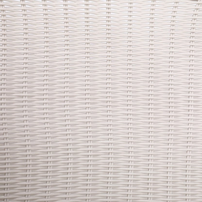 Ladd Outdoor Metal Wicker Barstool, Light Gray Faux Wicker, Set of 2