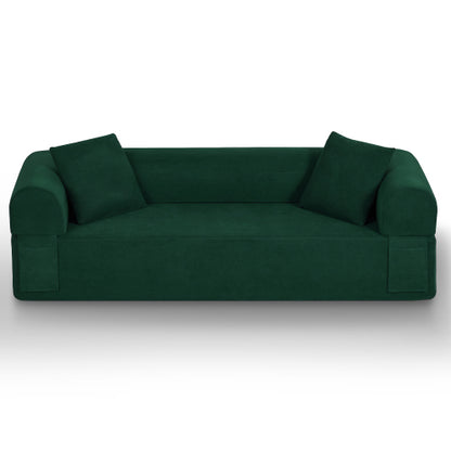 3-Seater Boneless Corduroy Sofa,No-Assembly for Compact Apartments