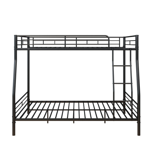 Heavy Duty Metal Bunk Bed Full Over Queen Bunk Bed Frame for Adults, Noise Free Frames, No Boxing Spring Needed
