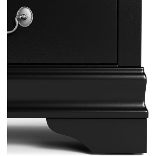 Black Transitional Nightstand with Dovetail Drawers