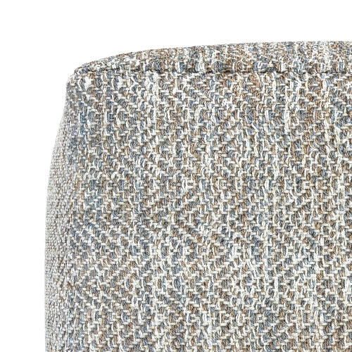 Nate 18 Inch Square Pouf Ottoman Handwoven Cotton Footrest Accent Seat