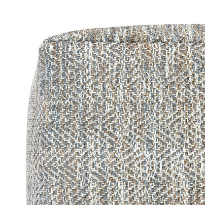 Nate 18 Inch Square Pouf Ottoman Handwoven Cotton Footrest Accent Seat