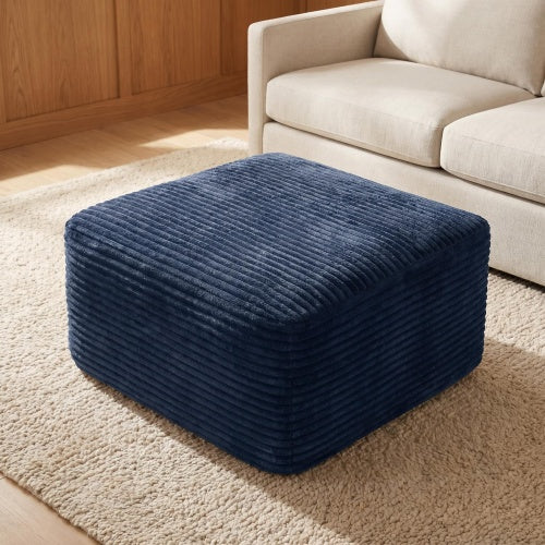 37.5 inch Corduroy Square Ottoman with Soft Padded Seat