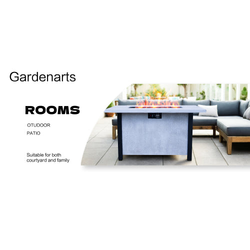 44" W x 25" H Outdoor Patio Propane Gas Fire Pit Table - 50,000 BTU High-temperature-resistant carving process for environmentally friendly materials with the effect of charcoal grain