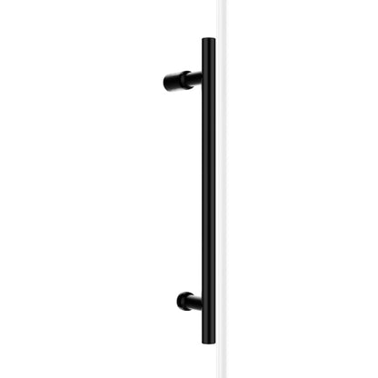 56"-60" W x 76" H Frameless Single Sliding Soft-Close Matte Black Shower Door with 5/16" (8mm) Clear Nano-Coated Tempered Glass and Stainless Steel Handle