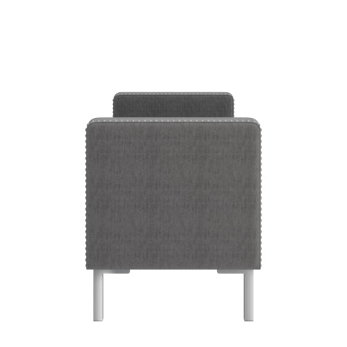 Square Arm Tufted Top Storage Bench Ottoman with Pewter Nailhead Trim in Plush Velvet in Charcoal Gray