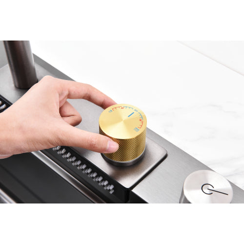 Waterfall Kitchen Sink, Stainless Steel Single Bowl in Black, Multifunctional Workstation with Flying-rain Faucet and Cutting Board, 30×18″ Stainless Steel Single Bowl Sink, LS-SSBL05