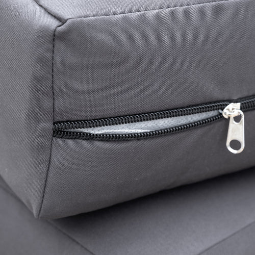 STYLE Acacia Wood Outdoor Lounge Set - Chair and Ottoman with Removable Cushions