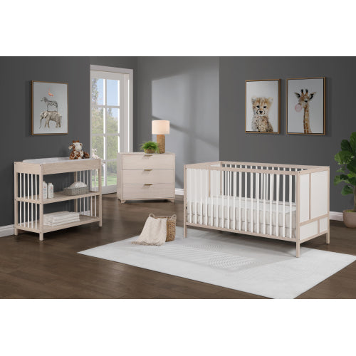 3-in-1 Crib in Washed Natural/White