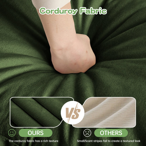 Green Slipcovered Chenille Deep-Seat 2-Seat Sofa,Removable Cover