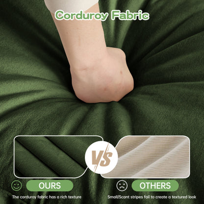 Green Slipcovered Chenille Deep-Seat 2-Seat Sofa,Removable Cover