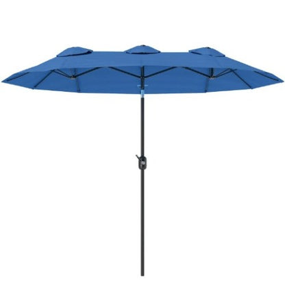 Outdoor Umbrella,Double-sided Patio Umbrella,with Push Button Tilt and Crank,3 Air Vents and 12 Ribs