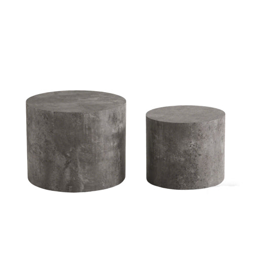 Set of 2 Faux Concrete Nesting Coffee Tables