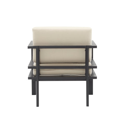 27.7'' Modern Outdoor Lounge Chair with Aluminum Frame, Weather-Resistant Cushions, Sleek Design, Perfect for Patio, Garden, or Balcony