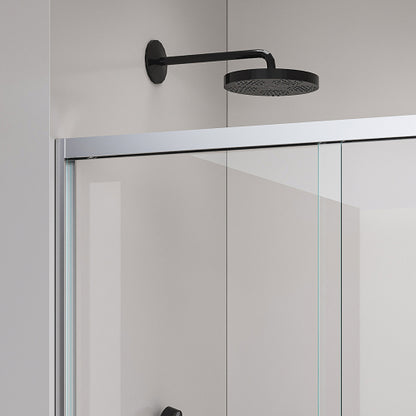 56-60*72 INCH Frame Double Sliding soft-close Shower Doors, Bathroom Sliding Shower Door, (6mm) Thick SGCC Tempered Glass Door For Bathroom Door ,Brushed Nickel