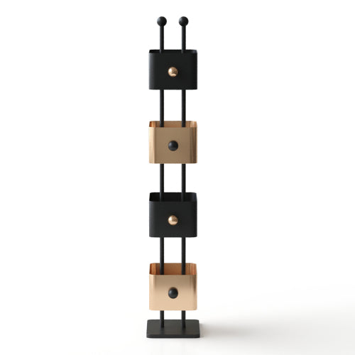 Gold Corner Box Bookshelf Side Table Storage Rack