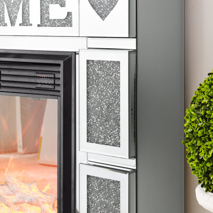 W 46" X D 12.6 X H 41 " Acrylic diamond mirror fireplace cabinet, TV fireplace cabinet