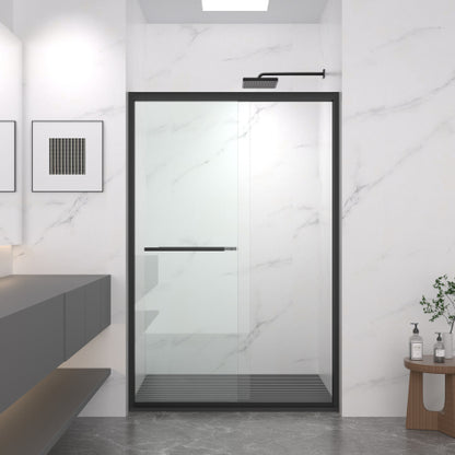 44-48"x72" Aluminum Frame Double Sliding Shower Door,Bypass Bathroom Sliding Door with Premium 5/16" (8mm)