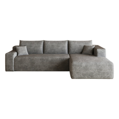 103 inch  Dark Grey L-Shape Cloud Deep-Seat Corner Sectional Sofa, No Assembly
