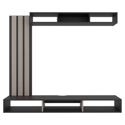 Black Wengue & Oak Floating Entertainment Center, 63 Inch Wall Media Console for TVs Up to 65 Inch TV