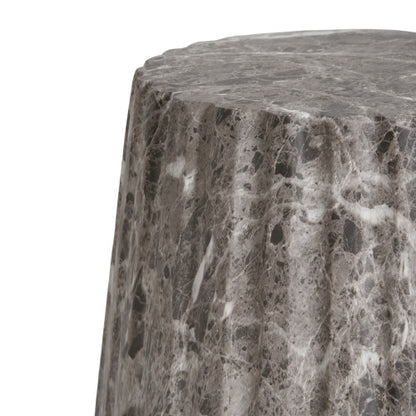 Outdoor Cleme Carved Side Table, Brown