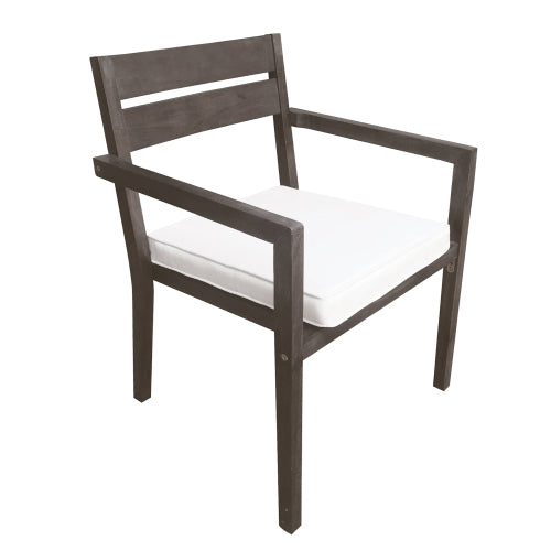 7 Pieces Acacia Wood Outdoor Dining Set with Cushions,Modern 6 Chairs and 1 Large Table, Dining Furniture Set for Lawn, Backyard, Garden Deck,Poolside