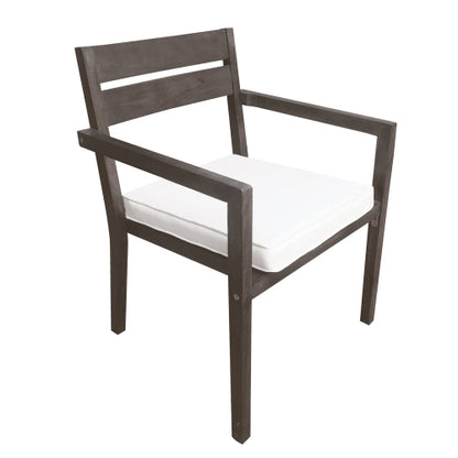 7 Pieces Acacia Wood Outdoor Dining Set with Cushions,Modern 6 Chairs and 1 Large Table, Dining Furniture Set for Lawn, Backyard, Garden Deck,Poolside