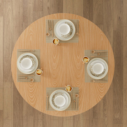 47 Inch Round Farmhouse Dining Table, Oak Finish