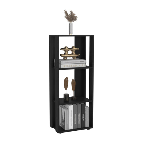 Eco 39inch  Tall Four-Tier Bookcase Storage Cabinet, Black