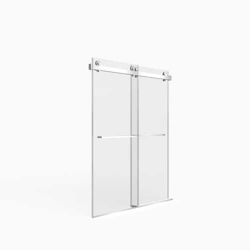 56-60"W x 70"H Frameless Double Sliding Shower Door,5/16" (8mm) Thick SGCC Tempered Clear Glass,Double Side Easy Clean Coat,Brushed Nickel Finished With Buffer