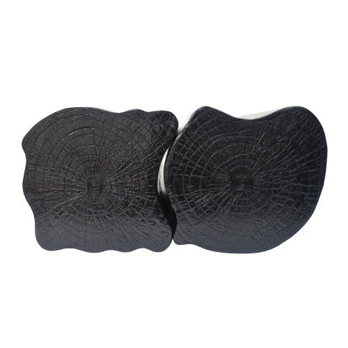 2-in-1 Irregular MGO End Table, Split Design, Small Space Friendly,Indoor Outdoor Use,Black Color