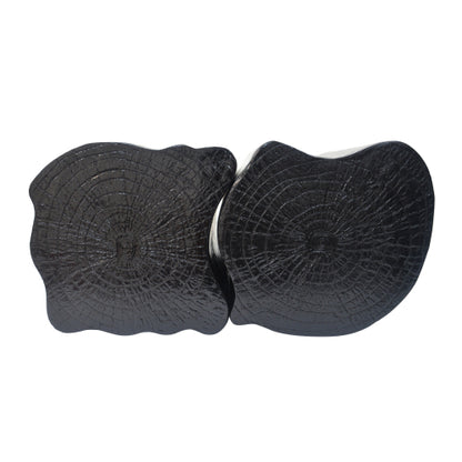 2-in-1 Irregular MGO End Table, Split Design, Small Space Friendly,Indoor Outdoor Use,Black Color