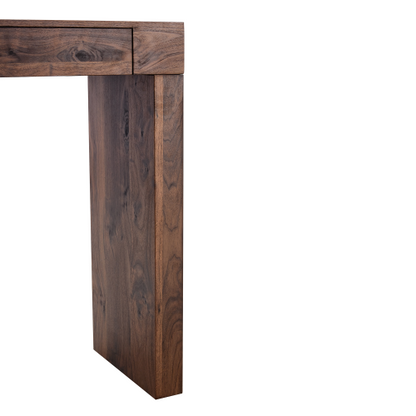 Elegant natural walnut wood grain bar table -50 inches long, a practical choice for modern home decor. Walnut wood grain texture veneer, equipped with double drawers, can be used as both a bar counter