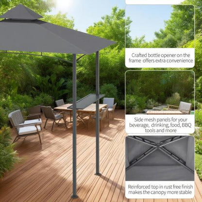 8' x 5' Grill Gazebo Outdoor BBQ Canopy Gazebo for Patio Yard Garden