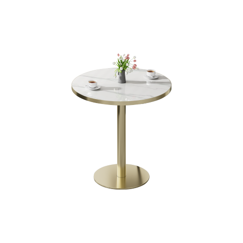 Round Modern Dinning Table 31.5 inches Bistro Table Tulip Table with Faux Marble top,Easy Assemble,Sturdy Metal Frame Diameter