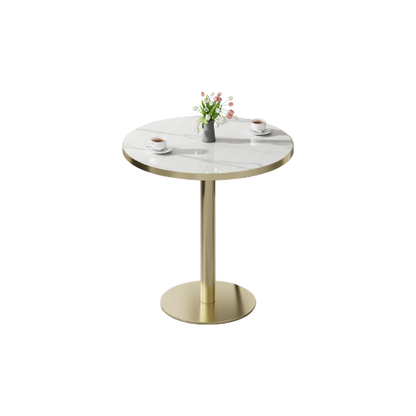 Round Modern Dinning Table 31.5 inches Bistro Table Tulip Table with Faux Marble top,Easy Assemble,Sturdy Metal Frame Diameter