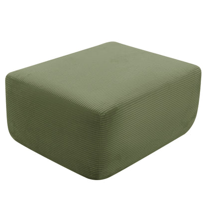 Green XS Corduroy Modular Ottoman, Zero-Assembly Spring Cushion Footrest for 96.9¡± L-Shaped Sofa
