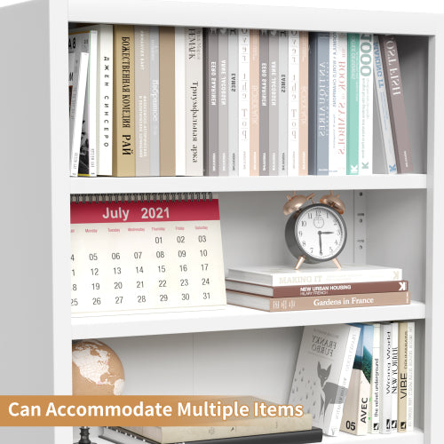 71 Inch Tall 5 Tier Metal Bookshelf With Closed Door Adjustable Storage Cabinet
