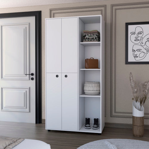Armoire Closet with 1-Drawer, Storage Cabinets and Hanging Rods