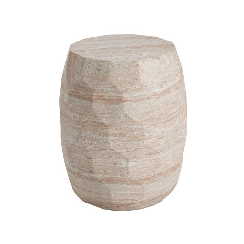 Outdoor/Indoor Lightweight Concrete Side Table,Travertine Finish