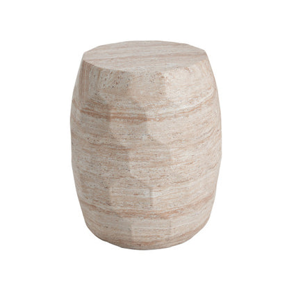 Outdoor/Indoor Lightweight Concrete Side Table,Travertine Finish