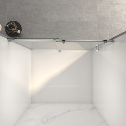 56"-60"W x 70"H Frameless Shower Door, Sliding Shower Door, with Premium 5/16"(8mm) Thick Tempered Glass Shower Enclosure,Double Side Easy Clean Coat,Brushed Nickel Finished With Buffer