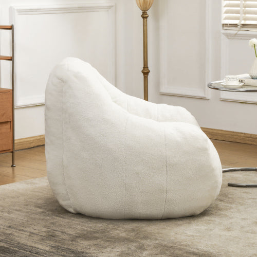 Tufted Faux Fur Memory Foam Bean Bag Chair with Armrests for Adults Kids Dorm Apartment Living Room