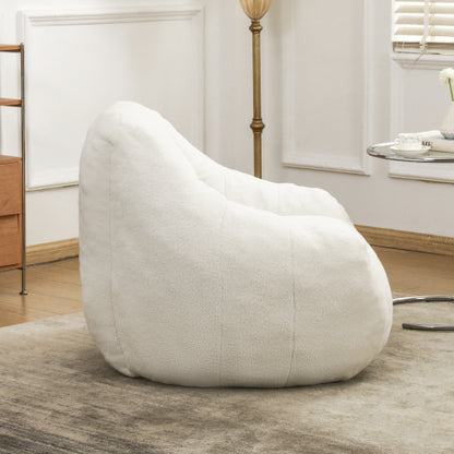 Tufted Faux Fur Memory Foam Bean Bag Chair with Armrests for Adults Kids Dorm Apartment Living Room