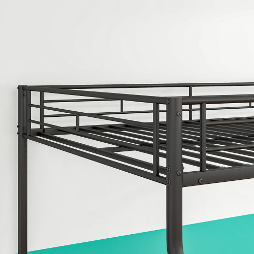 Heavy Duty Metal Bunk Bed Full Over Queen Bunk Bed Frame for Adults, Noise Free Frames, No Boxing Spring Needed
